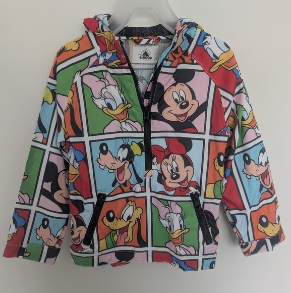 Disney Parks Mickey Mouse and Friends Packable Rain Jacket Youth Size 3 Unisex - Picture 1 of 15